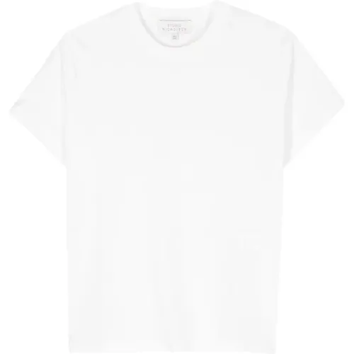 Weiße Baumwoll-Crew-Neck-T-Shirt , Damen, Größe: S - Studio Nicholson - Modalova