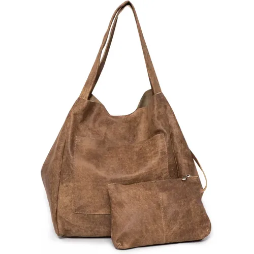 Leather Shopper Bag Nairobi Look , female, Sizes: ONE SIZE - Look made with love - Modalova