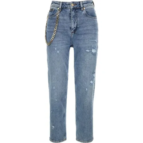 Boyfriend Jeans mit Metallkettendetail , Damen, Größe: W26 - Just Cavalli - Modalova