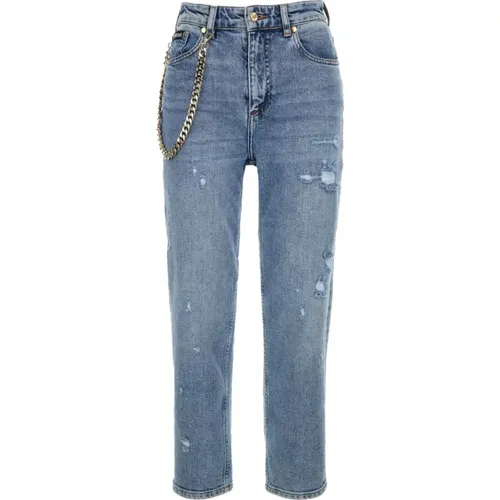 Boyfriend Jeans mit Metallkettendetail , Damen, Größe: W28 - Just Cavalli - Modalova