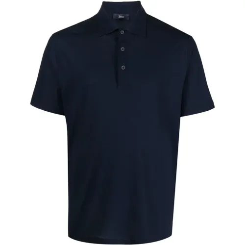 Blaue T-Shirts Polos für Herren,Stilvolles Weißes T-Shirt und Polo Combo - Herno - Modalova