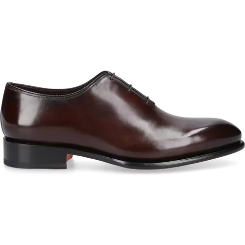 Oxford 16229 Calf Leather Business Shoes , male, Sizes: 6 1/2 UK, 7 UK, 6 UK, 8 UK, 7 1/2 UK, 9 1/2 UK, 8 1/2 UK - Santoni - Modalova