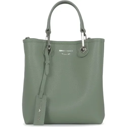 Grüne Einkaufstasche mit Verstellbarem Riemen und Abnehmbarer Tasche - Emporio Armani - Modalova