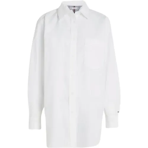 Oversized Cotton Poplin Shirt , female, Sizes: 3XL, 2XS, S, XS, M, XL - Tommy Hilfiger - Modalova