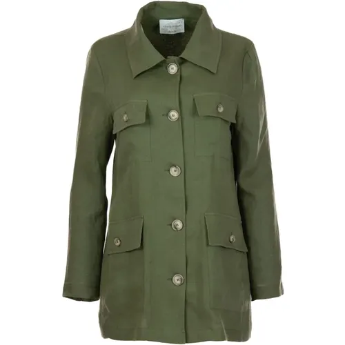 Women's Clothing Jacket Military Ss24 , female, Sizes: L - Vicario Cinque - Modalova