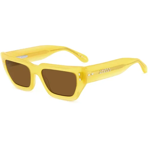Gelb/Braune Sonnenbrille , Damen, Größe: 54 MM - Isabel marant - Modalova