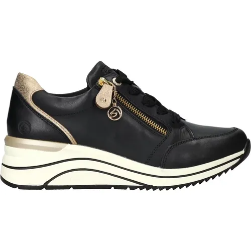 Stylish Comfort Sneaker with Gold Accents , female, Sizes: 7 UK, 8 UK, 6 UK, 5 UK, 4 UK - Remonte - Modalova