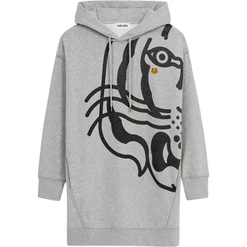 Tiger Logo Hooded Dress , female, Sizes: XS - Kenzo - Modalova