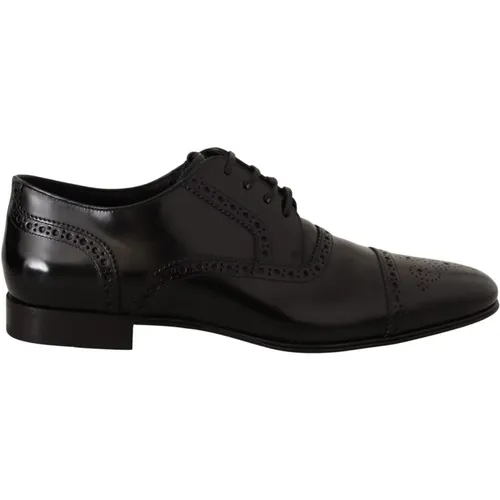 Schwarze Leder Oxford Wingtip Formelle Schuhe - Dolce & Gabbana - Modalova