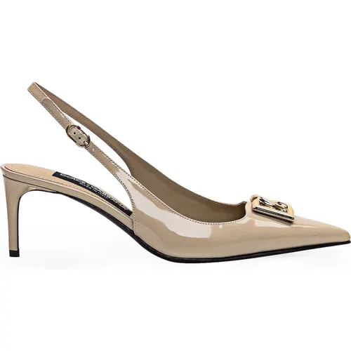 Slingback Vitello Heels , female, Sizes: 4 1/2 UK, 3 1/2 UK, 6 1/2 UK - Dolce & Gabbana - Modalova