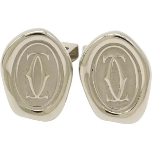 Pre-owned Metal earrings , male, Sizes: ONE SIZE - Cartier Vintage - Modalova