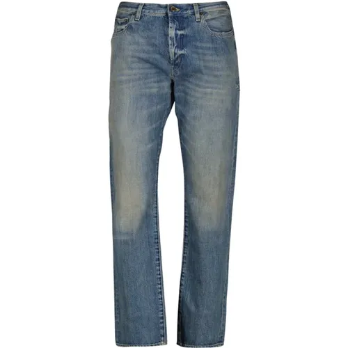 Washed Denim Straight Cut Jeans , male, Sizes: W31, W33, W30 - Saint Laurent - Modalova