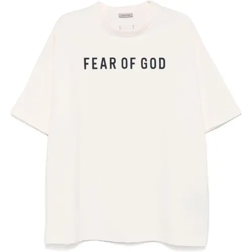 Schwarzes Logo-Print-T-Shirt , Herren, Größe: S - Fear Of God - Modalova