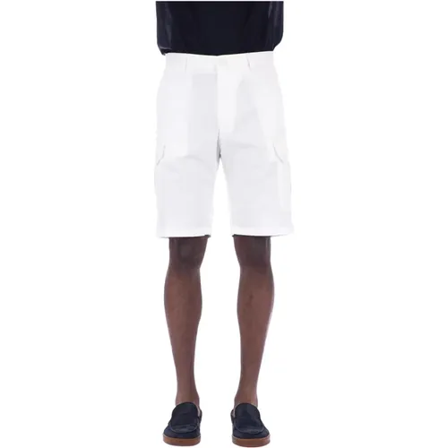 Weiße Bermuda Shorts aus Baumwolle , Herren, Größe: XL - Tagliatore - Modalova