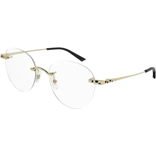 Gles Ct0309O Panther Black Enamel Sunglasses , female, Sizes: ONE SIZE - Cartier - Modalova