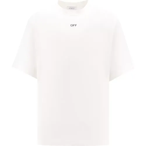 Off , Weißes Crew-neck T-Shirt Regular Fit , Herren, Größe: M - Off White - Modalova