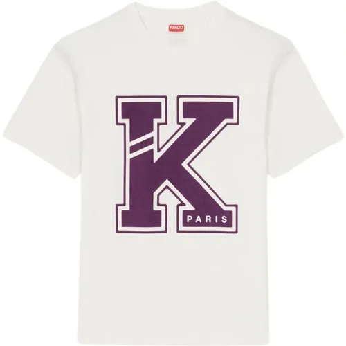K Retro College Style T-shirt , Herren, Größe: S - Kenzo - Modalova