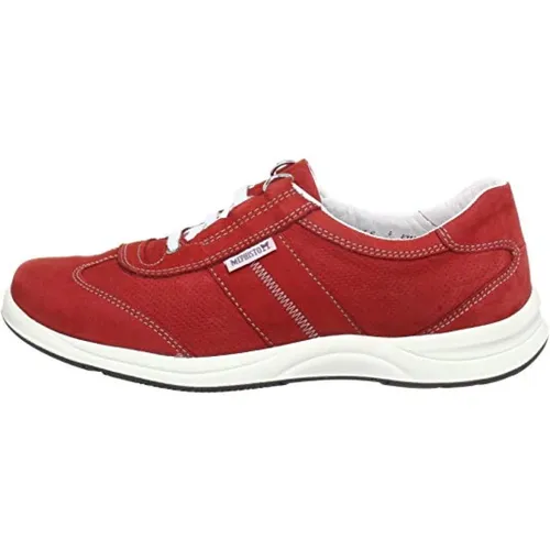 Rote Nubuk Schnürschuhe mit Perforationen für Damen , Damen, Größe: 41 EU - mephisto - Modalova