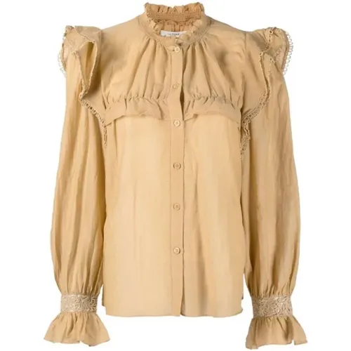 Lace and cotton blend blouse , female, Sizes: L - Isabel marant - Modalova