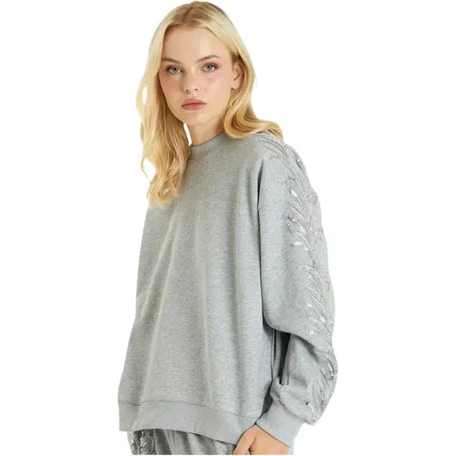 Sweatshirt mit Pailletten-Detail , Damen, Größe: S - Alma en Pena - Modalova