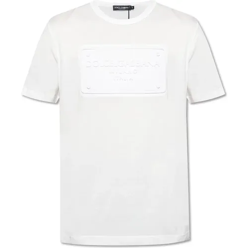 Baumwoll-T-Shirt mit Logo - Dolce & Gabbana - Modalova