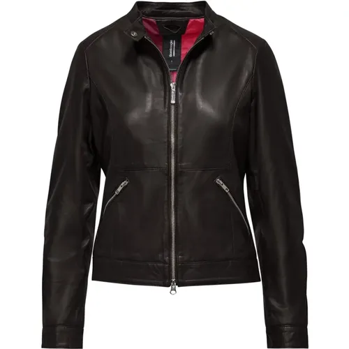 Stylish Leather Jacket with Collar , female, Sizes: 2XL, L - BomBoogie - Modalova