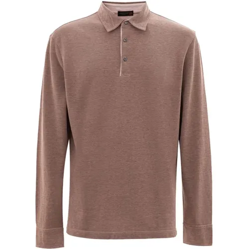 Graues Baumwoll-Poloshirt , Herren, Größe: L - Corneliani - Modalova