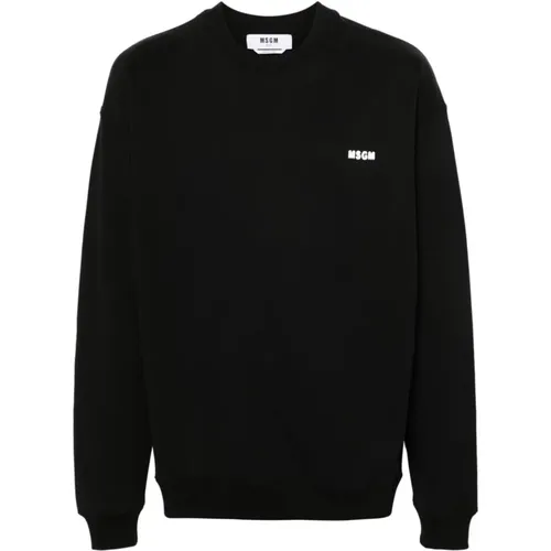 Sweater with Logo Print , male, Sizes: S, L, M - Msgm - Modalova