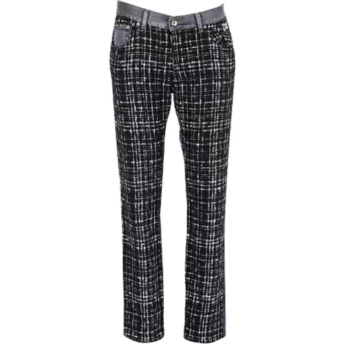 MultiColor Check Tweed Denim Pants , female, Sizes: 2XL - Dolce & Gabbana Pre-owned - Modalova
