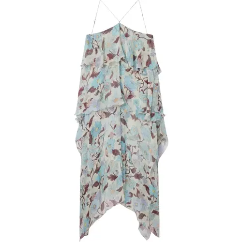 Frill Long Dress with Garden Print , female, Sizes: S, XS - Stella Mccartney - Modalova