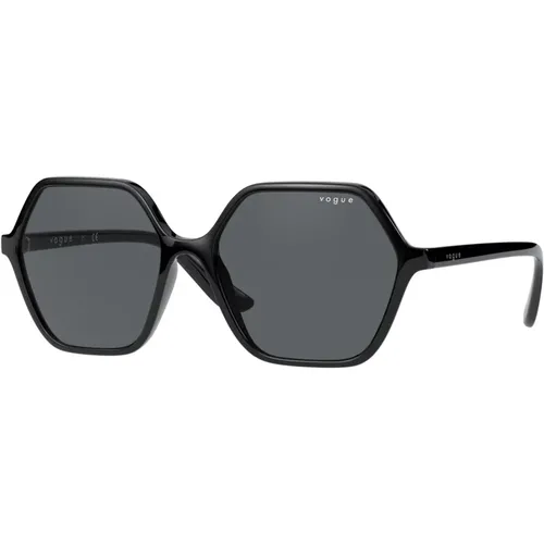 Schwarze Sonnenbrille , Damen, Größe: 55 MM - Vogue - Modalova