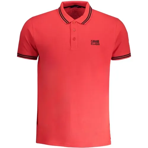 Rotes Baumwoll-Poloshirt mit Stickerei , Herren, Größe: XL - Cavalli Class - Modalova