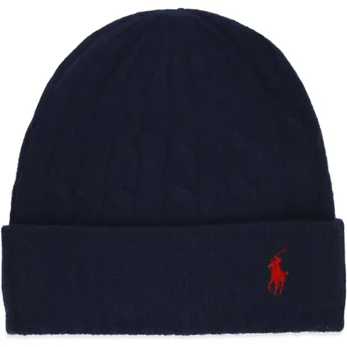 Wool Cashmere Beanie Woman Pony , female, Sizes: ONE SIZE - Ralph Lauren - Modalova