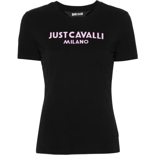 Stilvolles Logo T-Shirt für Frauen , Damen, Größe: L - Just Cavalli - Modalova