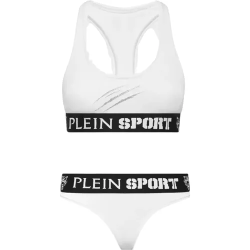 Weißes Dessous-Set mit Logo , Damen, Größe: S - Plein Sport - Modalova