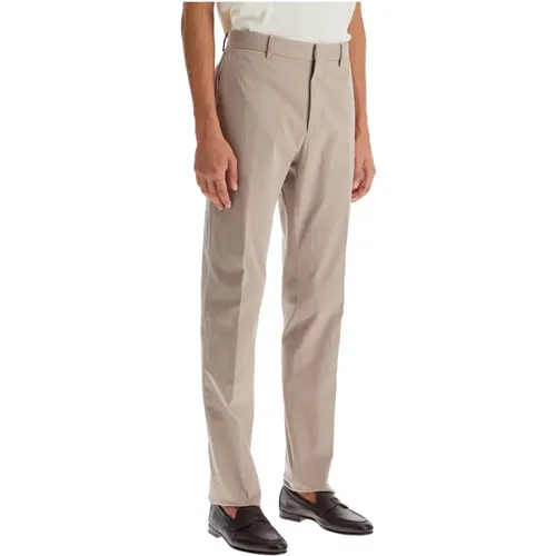 Schmale Passform Baumwoll-Stretch-Formalhose - Ermenegildo Zegna - Modalova