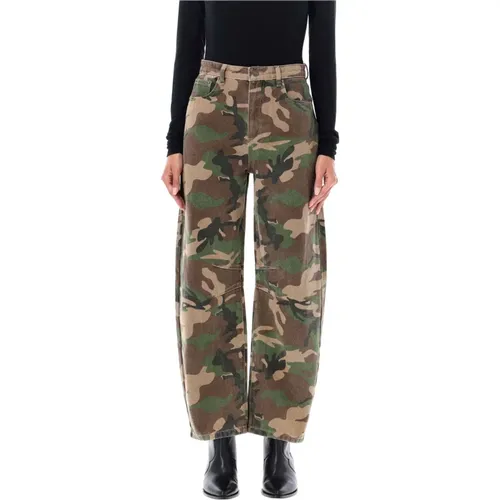 Camo Denim Barrel-Leg Jeans - SER.O.YA - Modalova