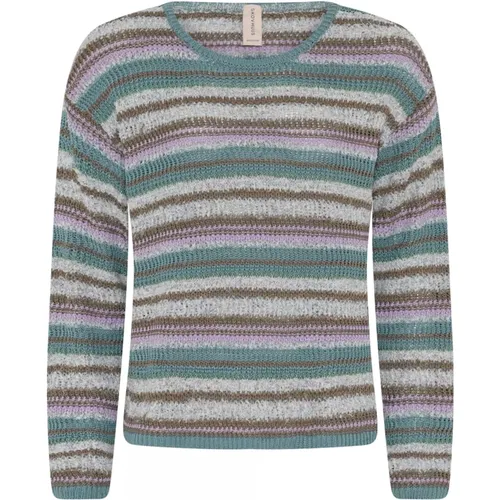 Arktischer O-Neck Pullover in Multi-Bluse , Damen, Größe: XL - Skovhuus - Modalova