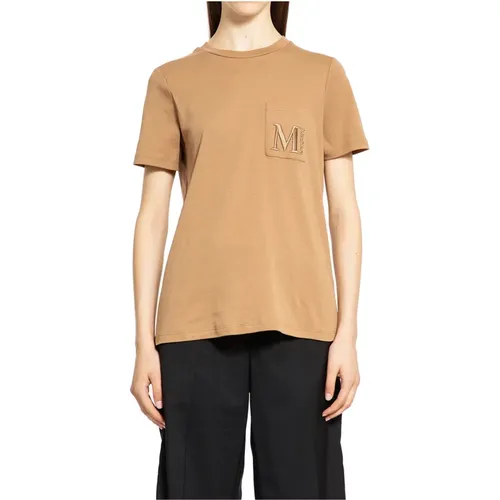 Monogram T-Shirt with Chest Pocket , female, Sizes: L, XS - Max Mara - Modalova