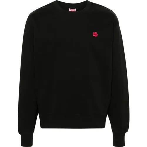 Schwarzer Pullover mit Logo-Patch , Herren, Größe: L - Kenzo - Modalova