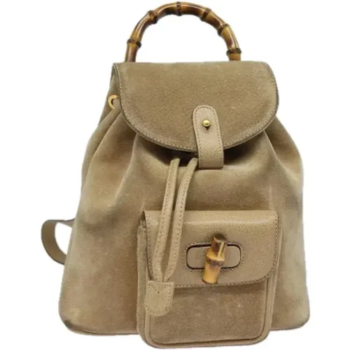 Pre-owned Suede backpacks , female, Sizes: ONE SIZE - Gucci Vintage - Modalova