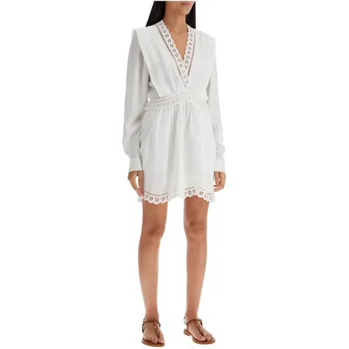 Sangallo Lace Mini Dress with Asymmetrical Hem , female, Sizes: XS - Isabel Marant Étoile - Modalova