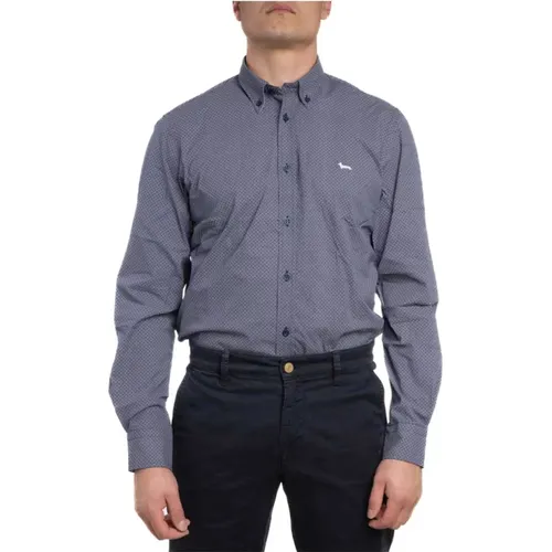 Mens Cotton Shirt with Hypnotic Micro-Motif , male, Sizes: XL - Harmont & Blaine - Modalova