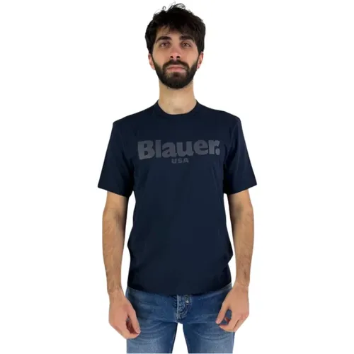 T-Shirts , Herren, Größe: L - Blauer - Modalova