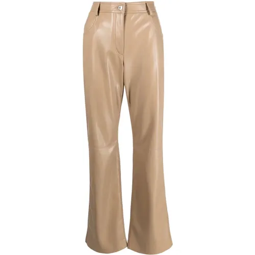 Casual Faux Leather Trousers , female, Sizes: S, M, XS, 2XS - Msgm - Modalova