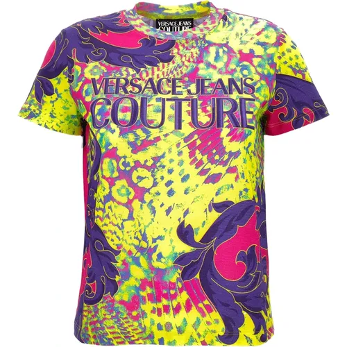 Animalier Print Baumwoll T-shirt - Versace Jeans Couture - Modalova