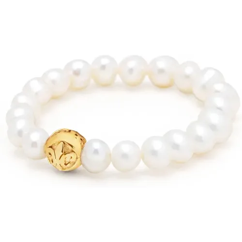 Perlen Beaded Elastischer Ring , Damen, Größe: 54 MM - Nialaya - Modalova