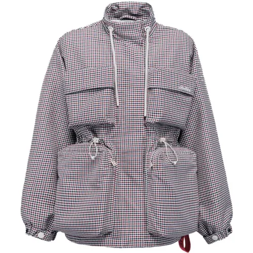 Jacquard Cotton Jacket with Zip Pockets , female, Sizes: S, M - Afterlabel - Modalova