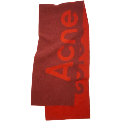 Magenta Jacquard Logo Wool Scarf , unisex, Sizes: ONE SIZE - Acne Studios - Modalova