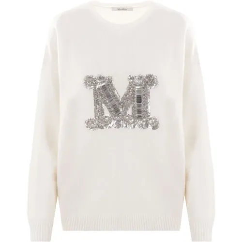 Sweater with Monogram Embellishments , female, Sizes: M, S, XS - Max Mara - Modalova